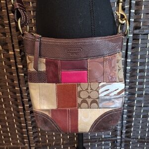 Coach Patchwork Crossbody Bag - Brown and Pink